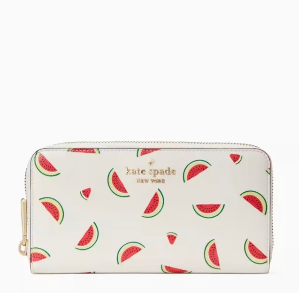 💕 NWT 3 Items Bundle Kate Spade ♠️ Watermelon Tote + 🍉 Wristlet + Wallet 🍀🍉 - Picture 5 of 13